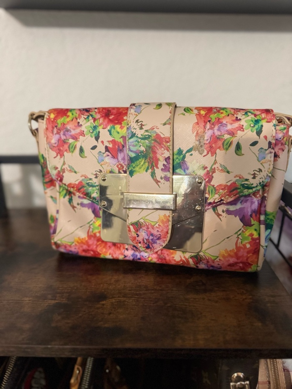 Aldo Floral Print Crossbody Bag - Pink Multicolor